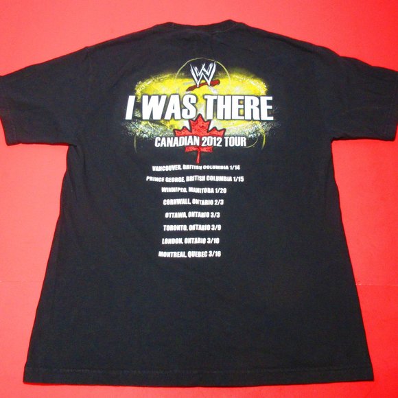 WWE 2012 I Was There Canadian Tour Wrestling T-Shirt Adult Size L - Picture 2 of 2